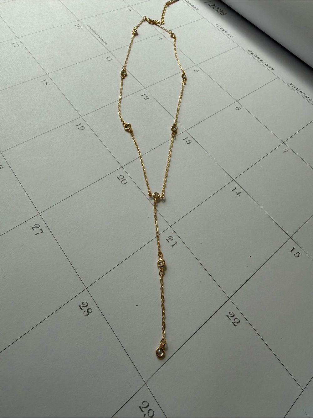 Gold tone Drop Lariat Necklace - Elegant Women’s Jewelry